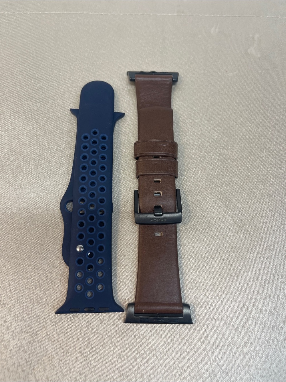 Nomad Brown Leather Watch Band with Navy Perforated Sport Strap set of 2